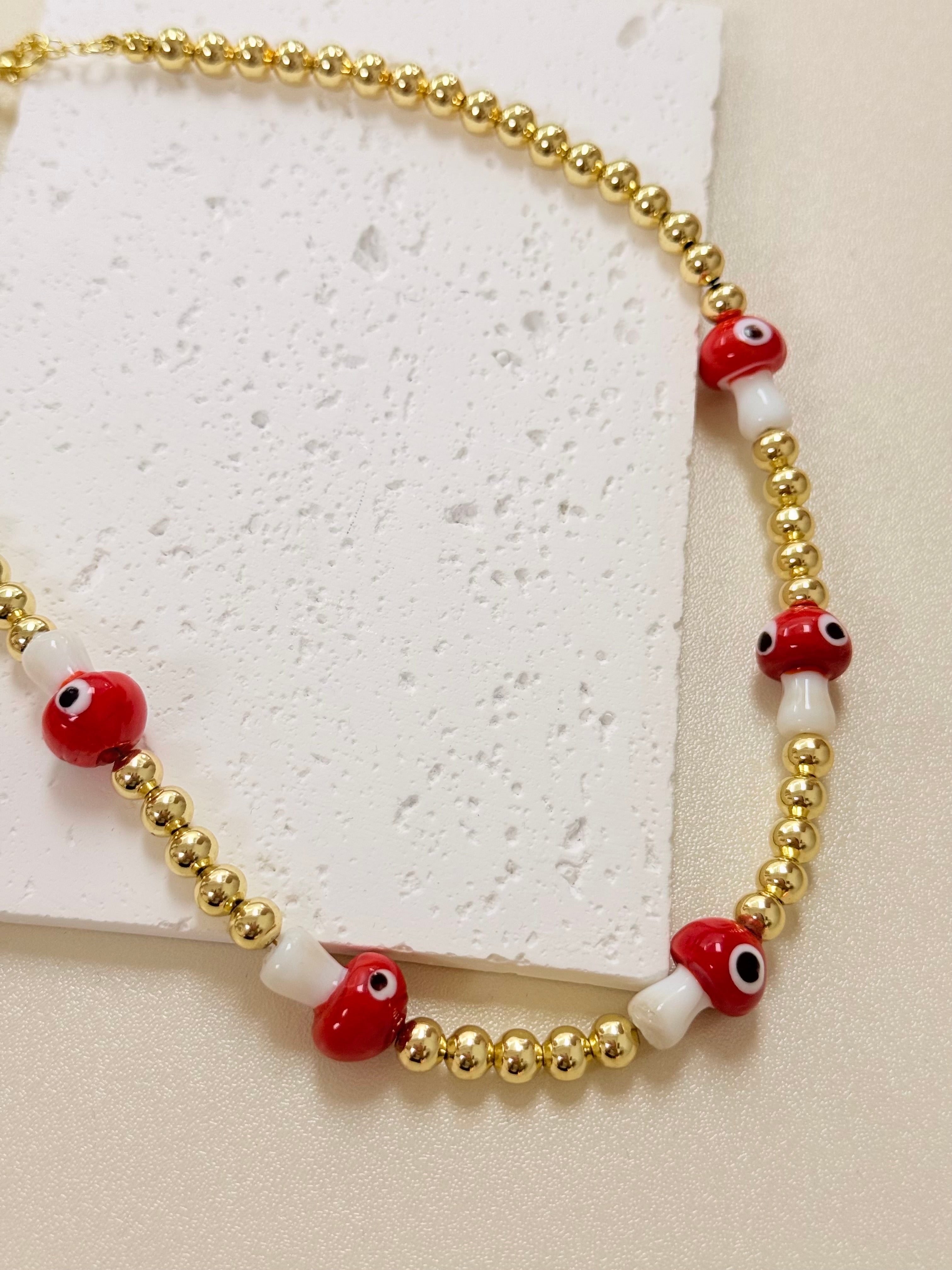 Gold Mushrooms necklace