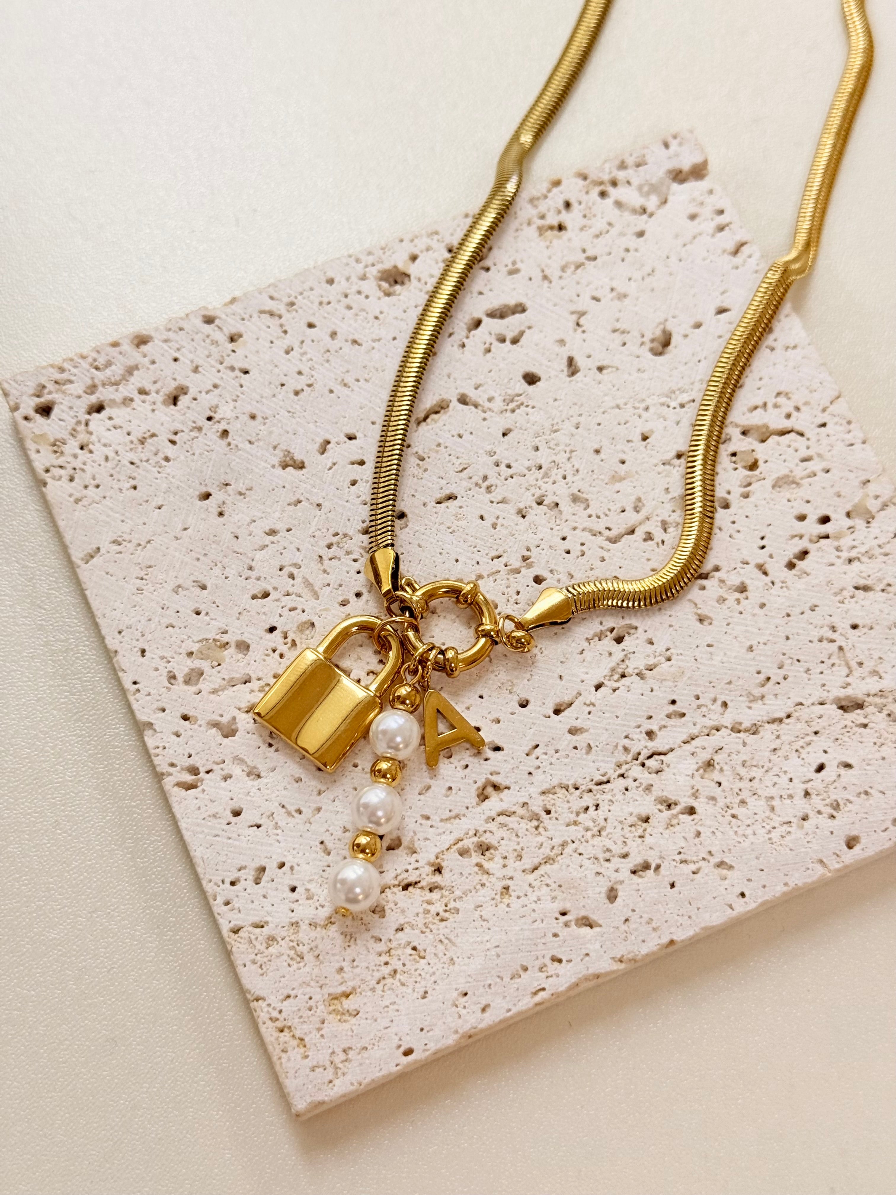 "A" Lock necklace